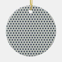 Navy Blue on Grey Tiny Little Polka Dots Pattern Christmas Ornaments