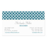 Navy Blue Quatrefoil Pattern Business Cards