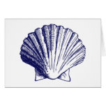 Navy Blue Sea Shell Thank You Note Cards