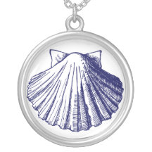 Navy Blue Seashell Necklace