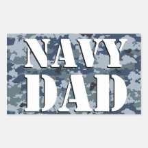 Navy Dad Camouflage Rectangular Rectangle Sticker
