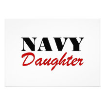 Navy Daughter Custom Invite