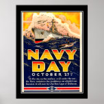 Navy Day Recruitment Drive Vintage Poster