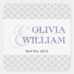 Navy grey Moroccan tile ampersand modern wedding Sticker