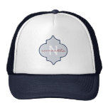 Navy Quatrefoil Monogram Trucker Hat