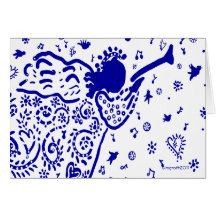 navy trumpet angel card