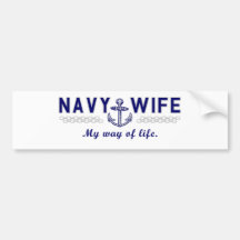 NAVY WIFE BUMPER STICKER