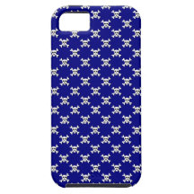 Navy with White Skull and Crossbones Polka Dot iPhone 5 Cover
