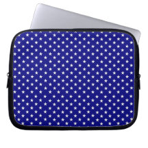 Navy with White Star Polka Dots Laptop Computer Sleeve