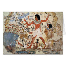 Nebamun hunting in the marshes with his wife greeting cards