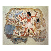 Nebamun hunting in the marshes with his wife posters