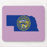 Nebraska Flag Map Mouse Pads