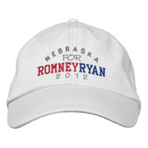 Nebraska Mitt Romney Paul Ryan 2012 Embroidered Baseball Caps