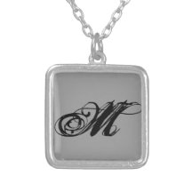 necklace, pendent, M stave