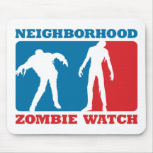 Neighbourhood Zombie Watch - Red and Blue Mouse Pad