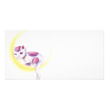 Neko Moon Personalized Photo Card