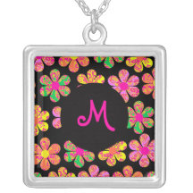 Neon Damask Flowers Custom Jewelry