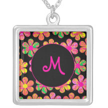 Neon Damask Flowers Custom Jewelry