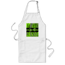 Neon Green & Black Zebra Glitter Stripes Aprons