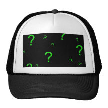 Neon Green Question Mark Mesh Hats