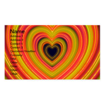 Neon Lighted Girly Heart Design Business Card