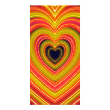 Neon Lighted Girly Heart Design Picture Card