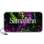 Neon Paint Splatter Personalised Speaker