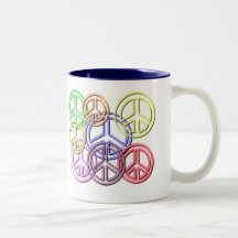 Neon Peace Signs Mug