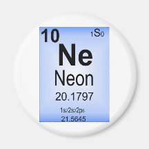 Neon Periodic Table Element Fridge Magnets