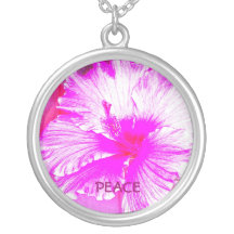 Neon Pink Hibiscus Necklace