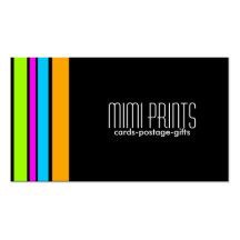 Neon Stripes on Black Business Card