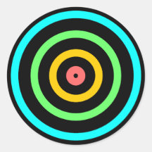 Neon Target Round Stickers