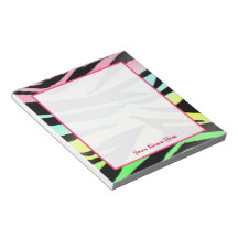 Neon Zebra Personalised Notepad