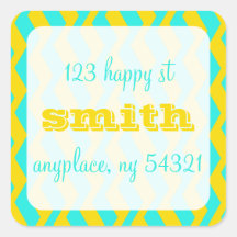 Neon Zebra Zig-Zag Stripes Address Label Sticker