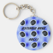 neonbuttonscobaltblue, Asteroid Boyz, Rock! Keychains