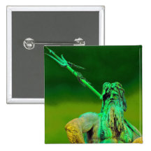 Neptunes Fountain, Alexanderplatz, Berlin(n2b) Pinback Button