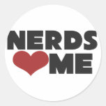 Nerds Love Me Round Sticker