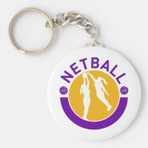 Netball player shooting blocking the shot key chain