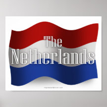 Netherlands Waving Flag Print