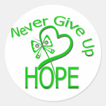 Never Give Up Hope Kidney Cancer Round Sticker
