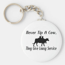 Never Tip A Cow Keychains