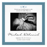 New Baby Birth Announcement Boy Blue