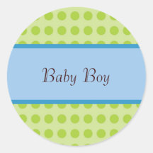 New Baby Boy Announcement Sticker