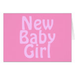 New Baby Girl. Pretty Pink. Custom Greeting Cards