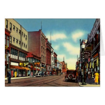 New Bedford Massachusetts Downtown Scene Greeting Cards