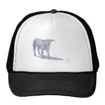 New born lamb pencil sketch mesh hats