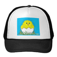 New chick blue background trucker hat