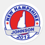 New Hampshire Gary Johnson Round Stickers