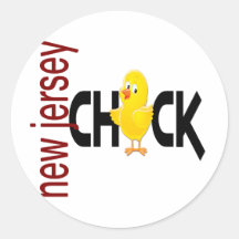 New Jersey Chick 1 Round Sticker