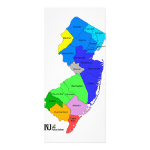 New Jersey Counties in Colour Custom Rack Cards